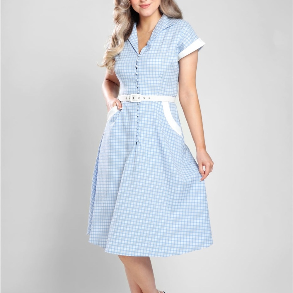 Collectif Gingham I Love Lucy Swing Dress